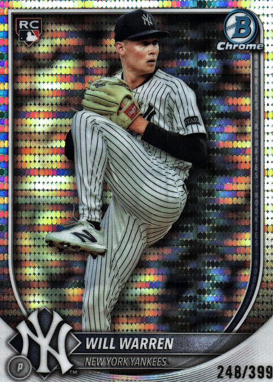 2025 Topps Bowman Chrome Pulsar /399 Will Warren #79 New York Yankees