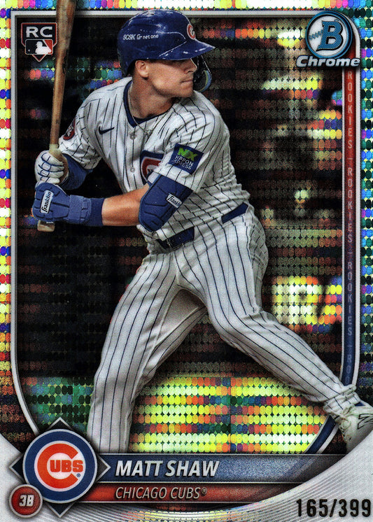 2025 Topps Bowman Chrome Pulsar /399 Matt Shaw #46 Chicago Cubs