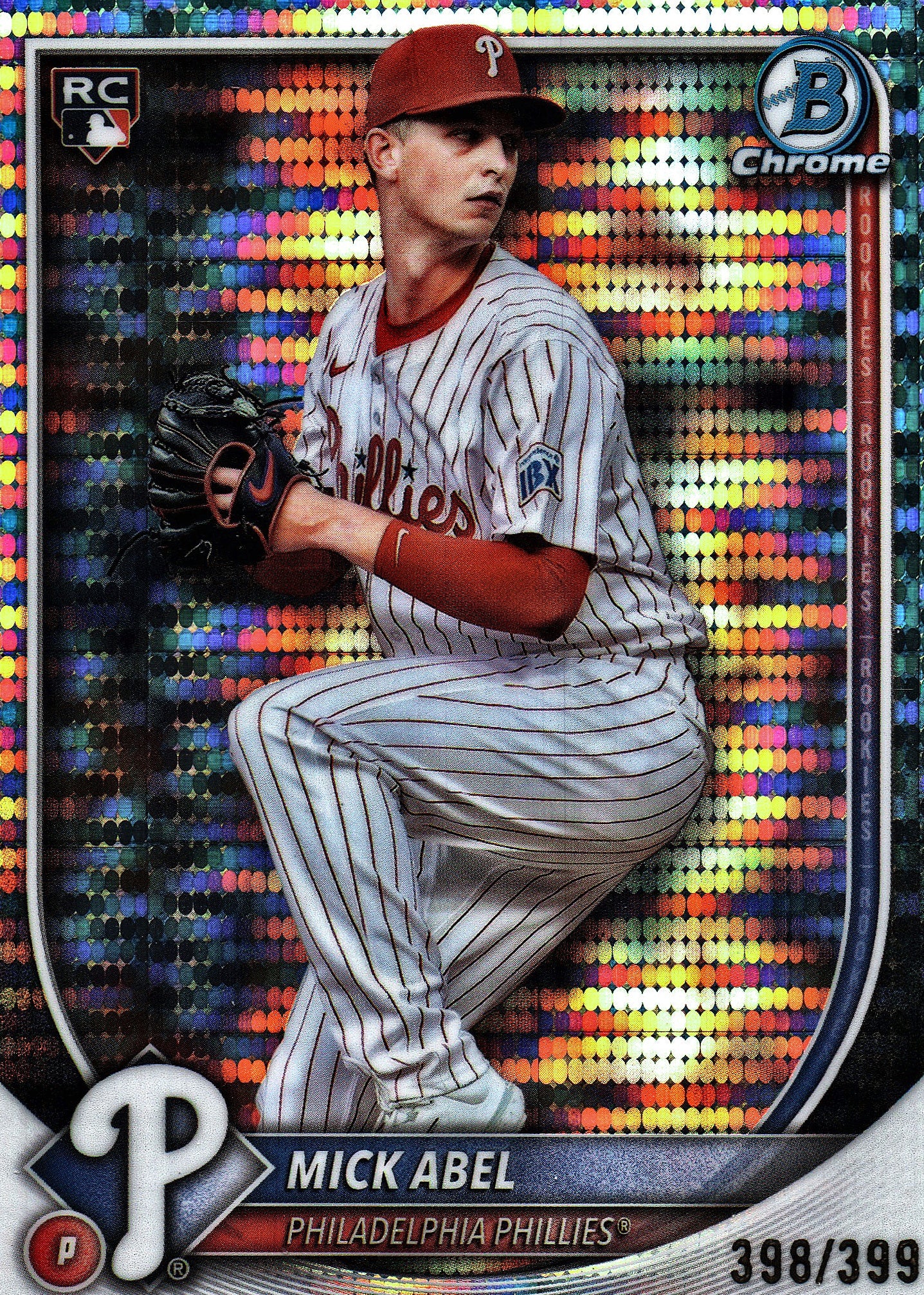 2025 Topps Bowman Chrome Pulsar /399 Mick Abel #11 Philadelphia Phillies