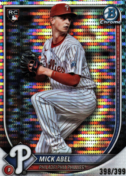 2025 Topps Bowman Chrome Pulsar /399 Mick Abel #11 Philadelphia Phillies