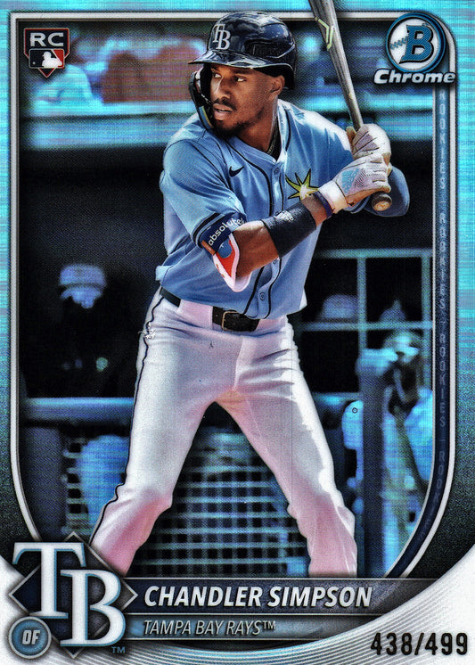 2025 Topps Bowman Chrome Refractor /499 Chandler Simpson #18 Tampa Bay Rays