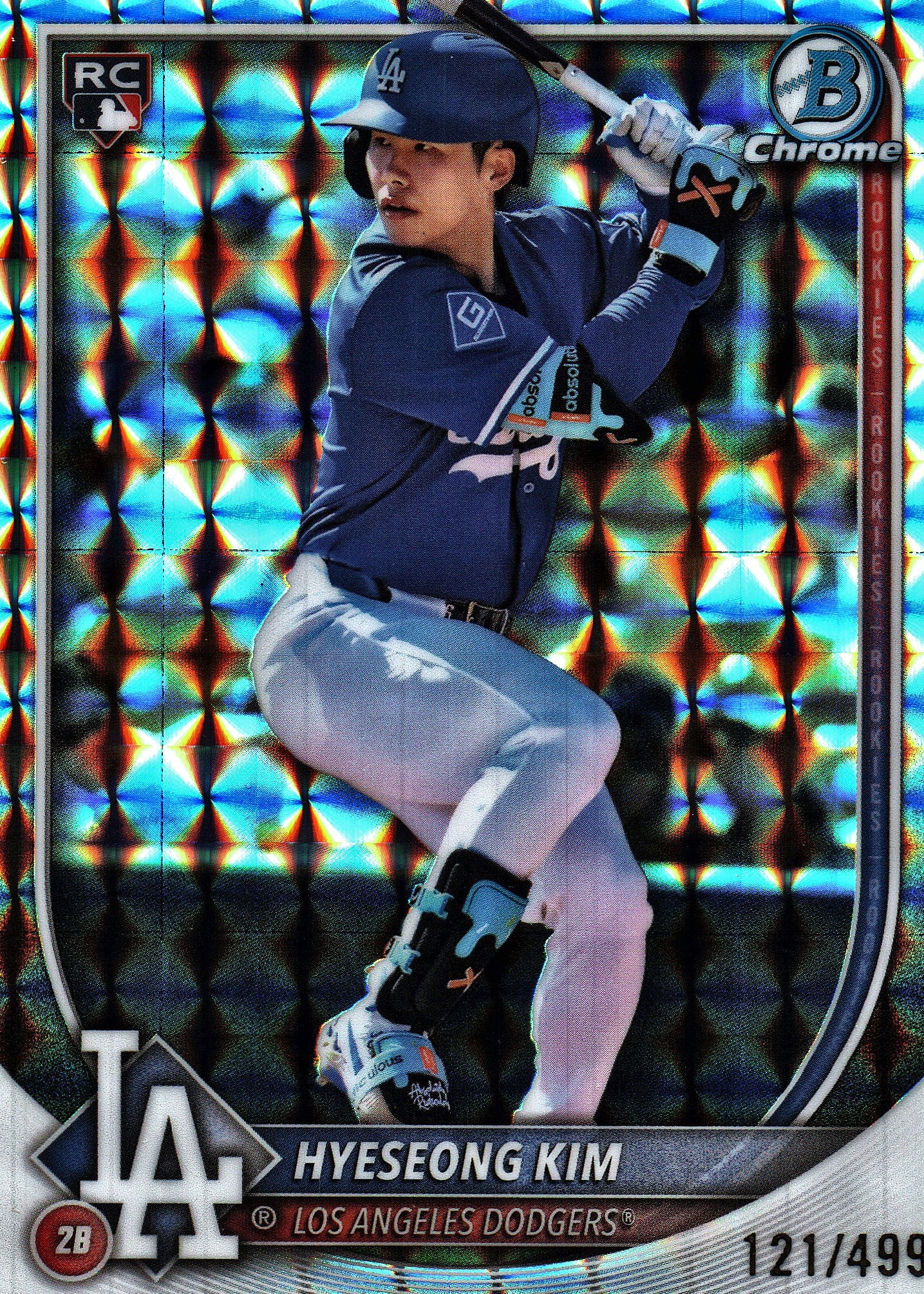 2025 Topps Bowman Chrome Geometric /499 Hyeseong Kim #2 Los Angeles Dodgers