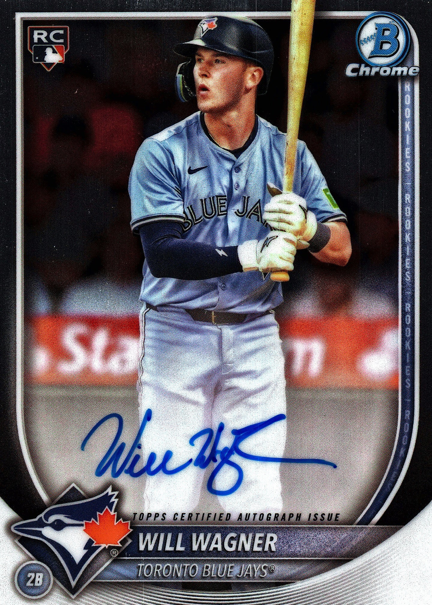 2025 Topps Bowman Chrome Rookie Autographs Will Wagner #CRA-WW Toronto Blue Jays