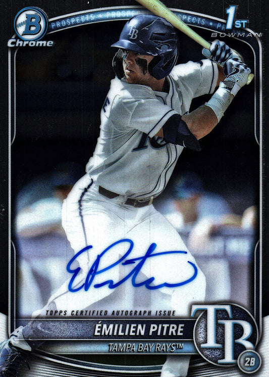 2025 Topps Bowman Chrome Prospect Autographs Émilien Pitre AU #CPA-EPI Tampa Bay Rays