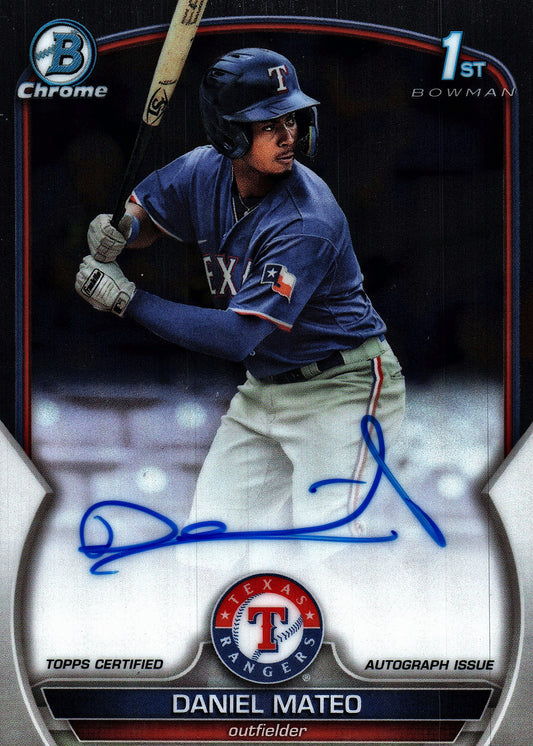 2023 Topps Bowman Chrome Prospect Autographs Daniel Mateo AU #CPA-DMO Texas Rangers