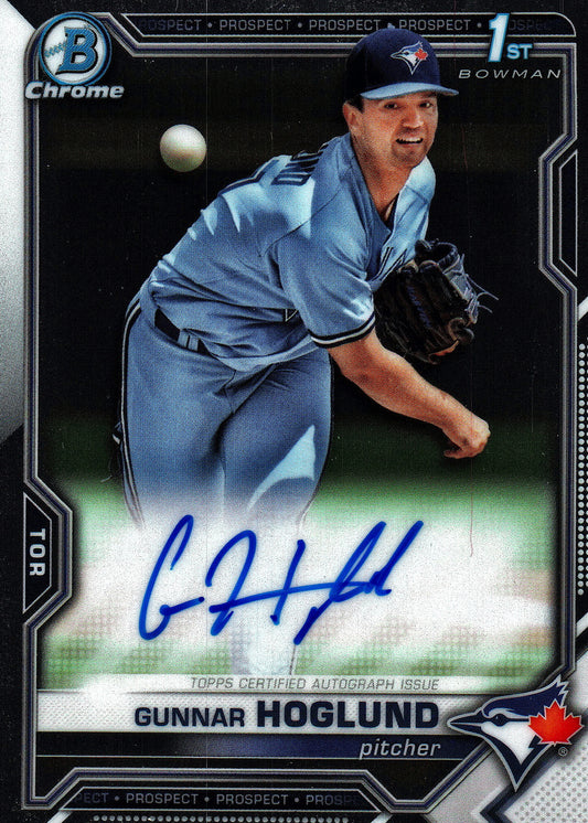 2021 Topps Bowman Draft Chrome Prospect Autograph Gunnar Hoglund #CDA-GH Toronto Blue Jays