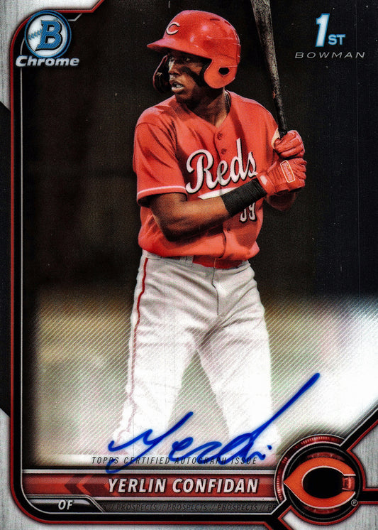 2022 Topps Bowman Chrome Prospect Autograph Yerlin Confidan #CPA-YC Cincinnati Reds