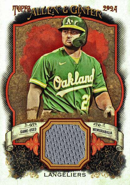 2024 Topps Allen & Ginter Relic Shea Langeliers #AGR-SL Oakland Athletics