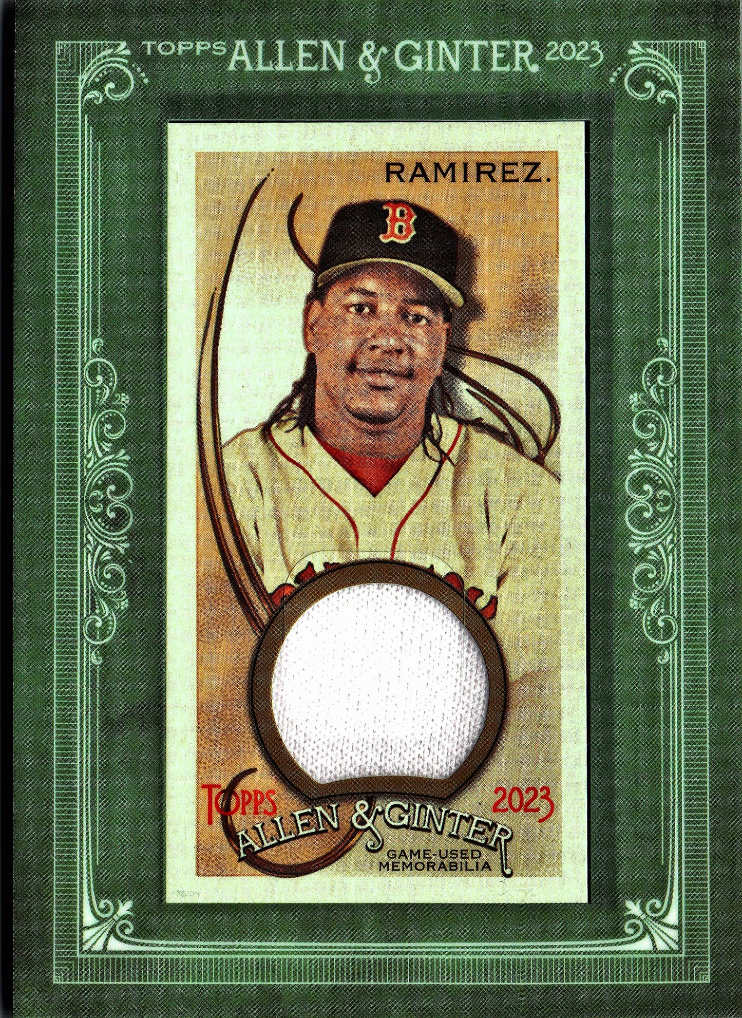 2023 Topps Allen & Ginter Framed Mini Relic Manny Ramirez #MFR-MR Boston Red Sox