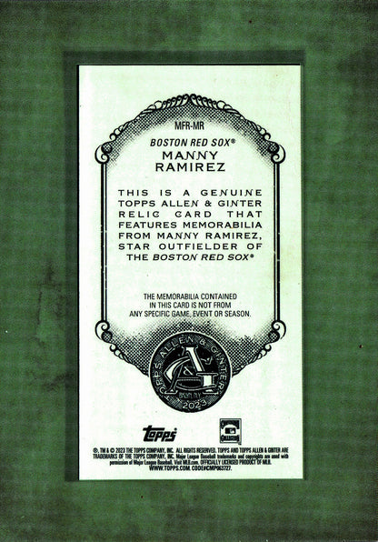 2023 Topps Allen & Ginter Framed Mini Relic Manny Ramirez #MFR-MR Boston Red Sox