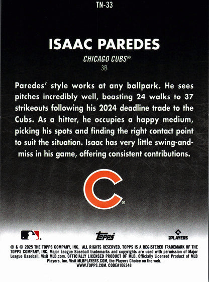 2025 Topps Series 1 Tokyo Nights Isaac Paredes #TN-33 Chicago Cubs