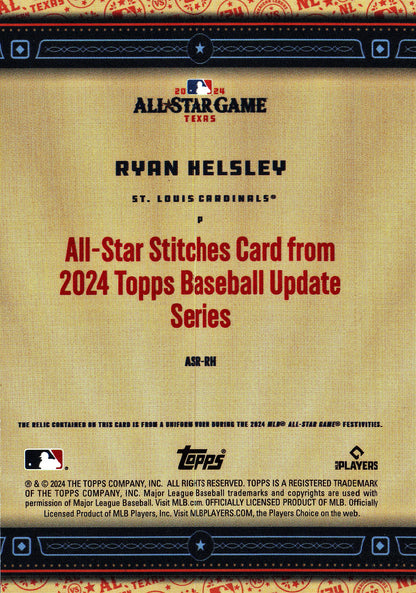 2024 Topps Update All-Star Stitches Relics Black Ryan Helsley /199 #ASR-RH St. Louis Cardinals