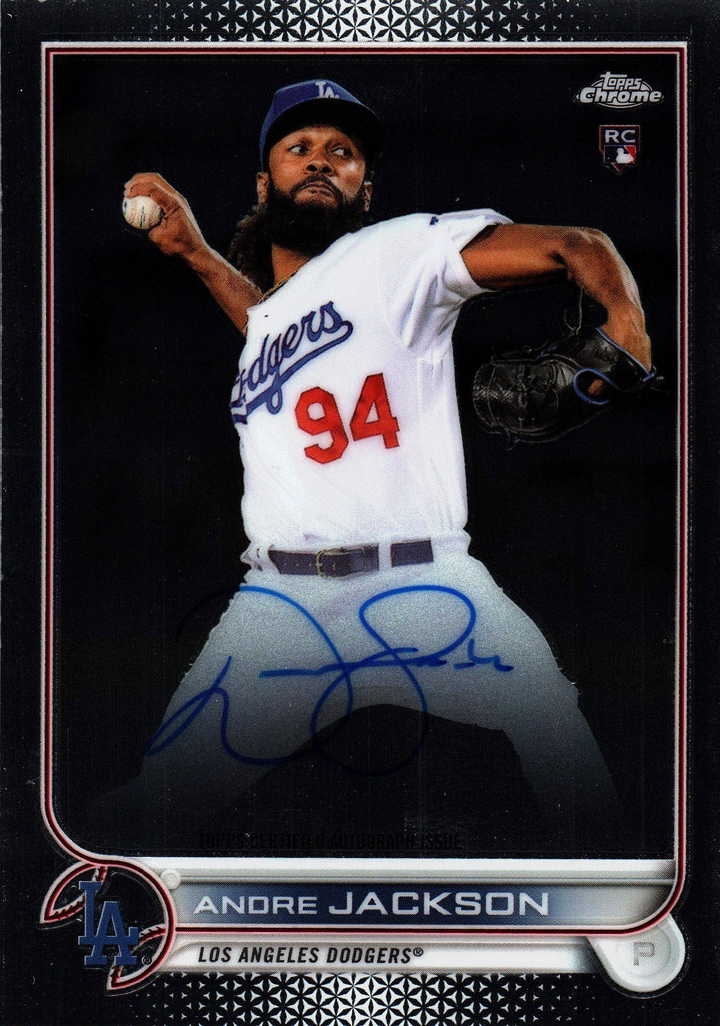 2022 Topps Chrome RC Autographs Andre Jackson #RC-AJ Los Angeles Dodgers