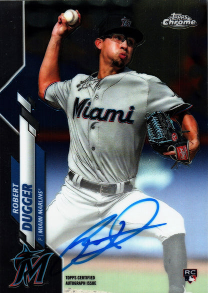 2020 Topps Chrome RC Autographs Robert Dugger #RA-RD Miami Marlins