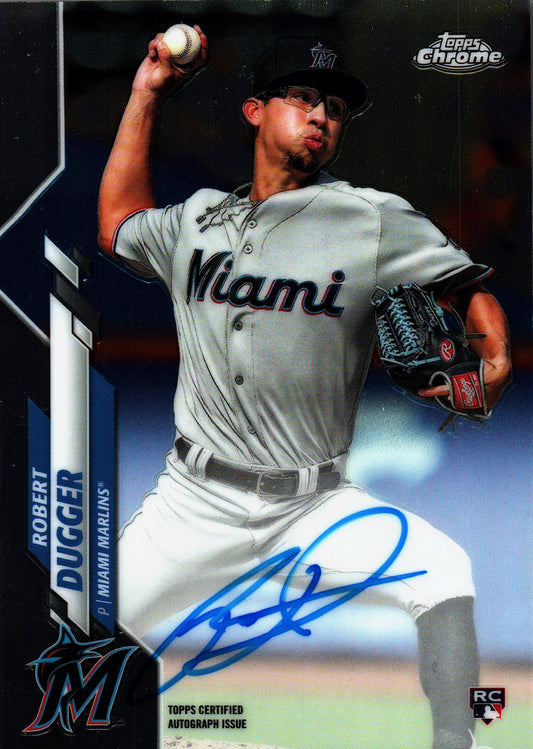 2020 Topps Chrome RC Autographs Robert Dugger #RA-RD Miami Marlins