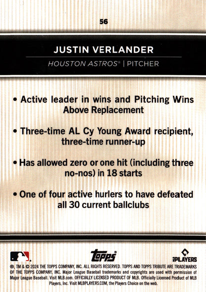 2024 Topps Tribute Green /99 Justin Verlander #19 Baltimore Orioles