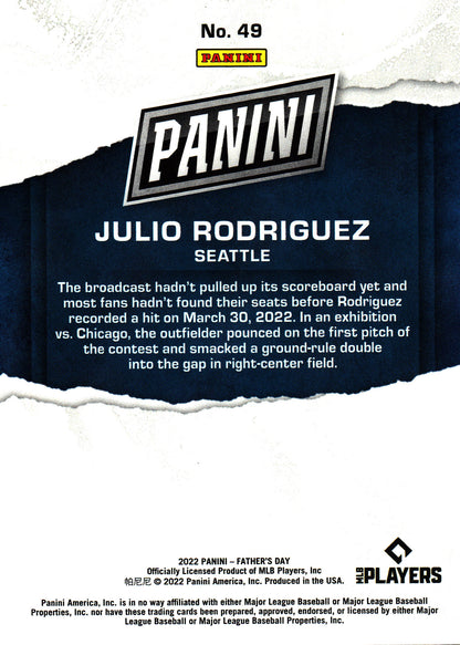 2022 Panini Father's Day Julio Rodríguez RC #49 Seattle Mariners