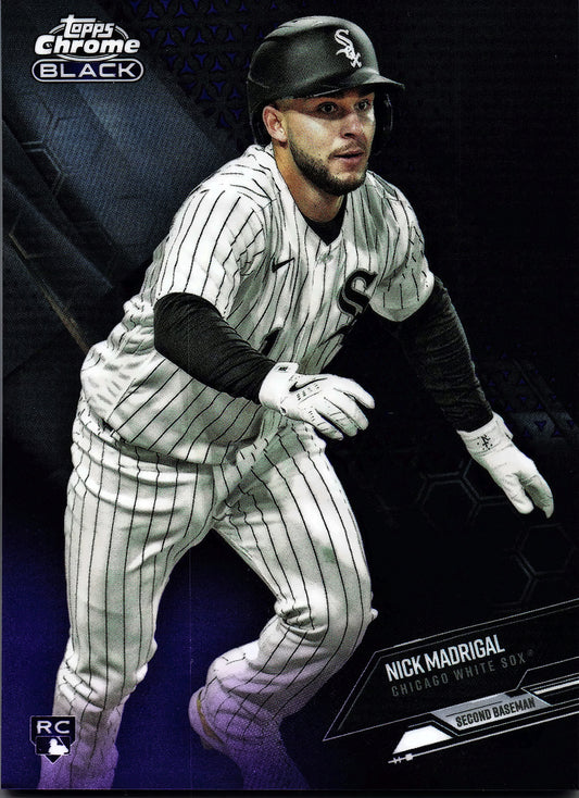 2021 Topps Chrome Black Purple Nick Madrigal /150 #52 Chicago White Sox