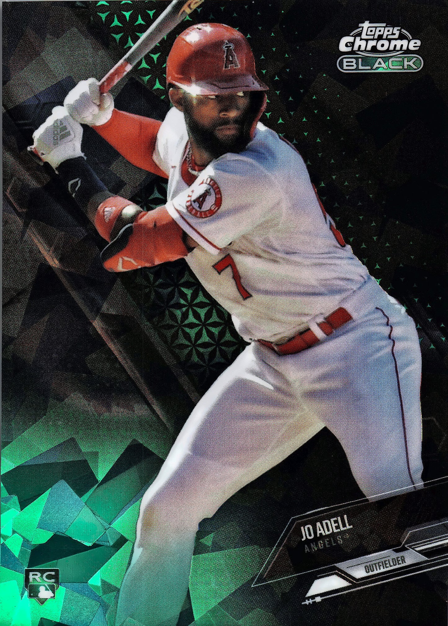 2021 Topps Chrome Black Green Atomic Jo Adell /99 #10 Los Angeles Angels