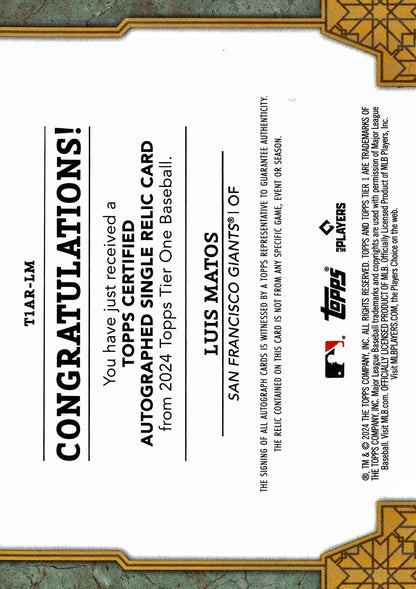 2024 Topps Tier One Blue MJ Melendez #BOA-MJ Kansas City Royals