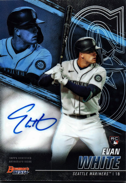 2021 Bowman's Best Best of 2021 Autographs Evan White AU #B21-EW Seattle Mariners