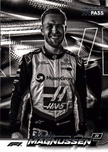 2024 Topps Paddock Pass Formula 1 Black and White FoilKevin Magnussen #66 Haas