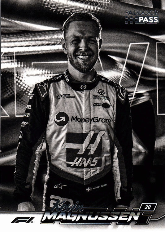 2024 Topps Paddock Pass Formula 1 Black and White FoilKevin Magnussen #66 Haas