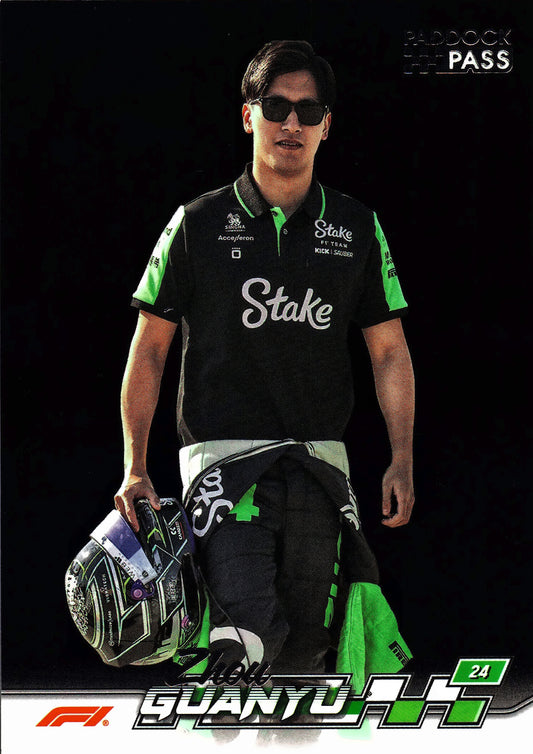 2024 Topps Paddock Pass Formula 1 Black Foil Zhou Guanyu VAR #14A KICK Sauber