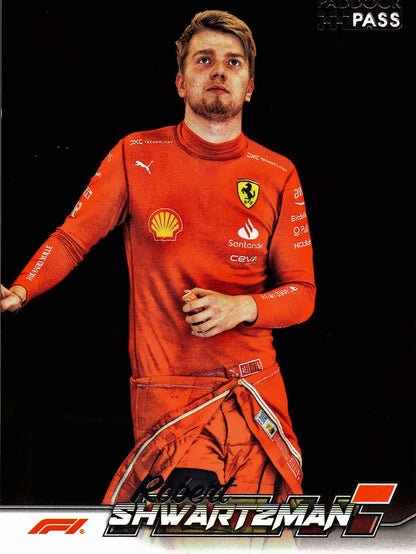 2024 Topps Paddock Pass Formula 1 Black Foil Robert Shwartzman #23 Ferrari