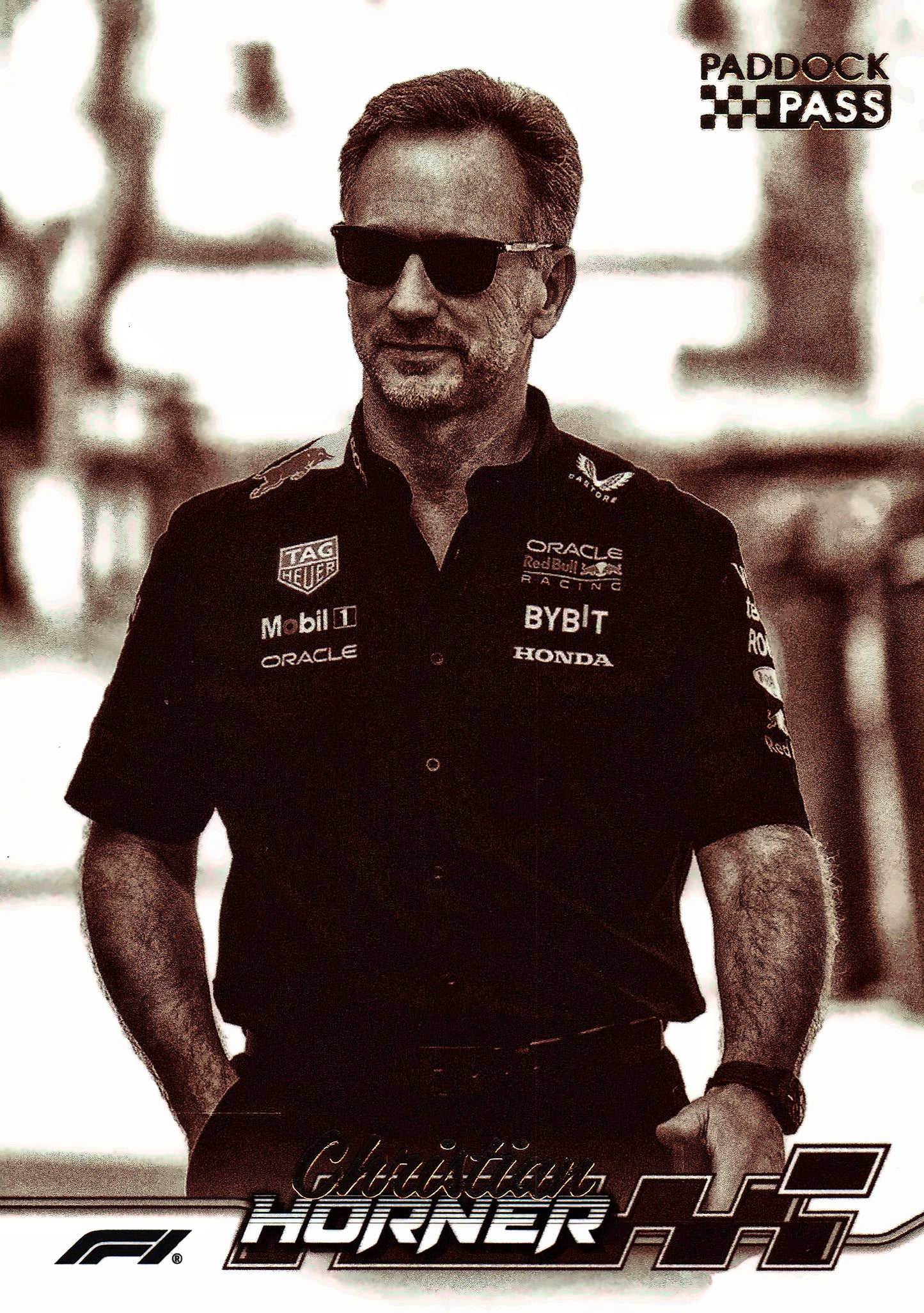 2024 Topps Paddock Pass Formula 1 Sepia Christian Horner #72 Red Bull