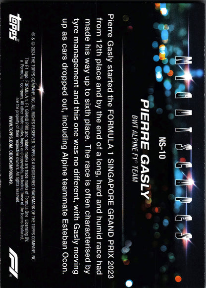 2024 Topps Paddock Pass Formula 1 Nightscapes Pierre Gasly #NS-10 Alpine