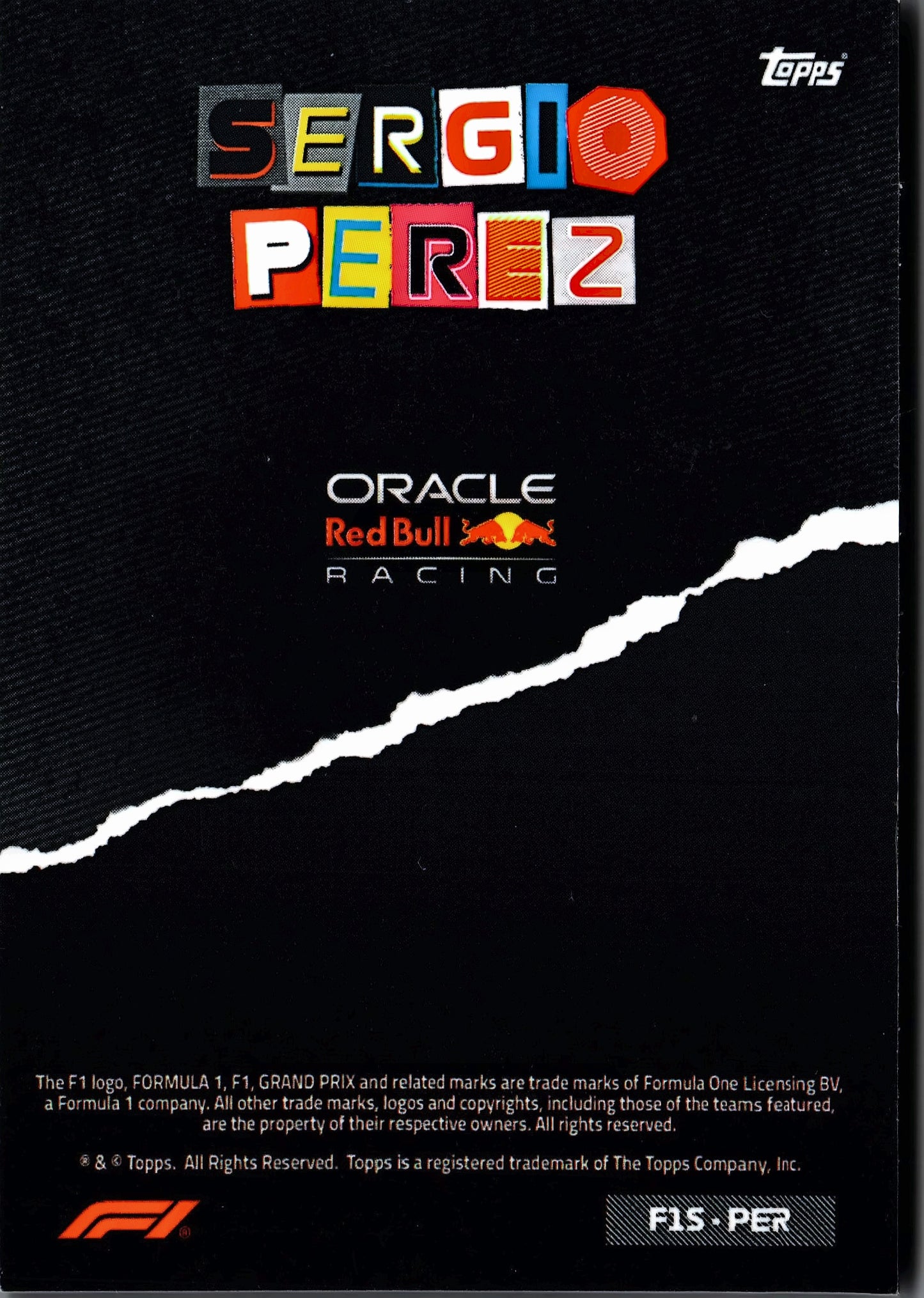 2023 Topps Formula 1 Album Exclusive Sergio Perez #F1S-PER Red Bull