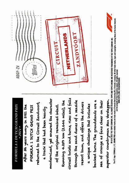 2022 Topps Chrome Formula 1 Art du Grand Prix Zandvoort #ADGP-ZV Autres