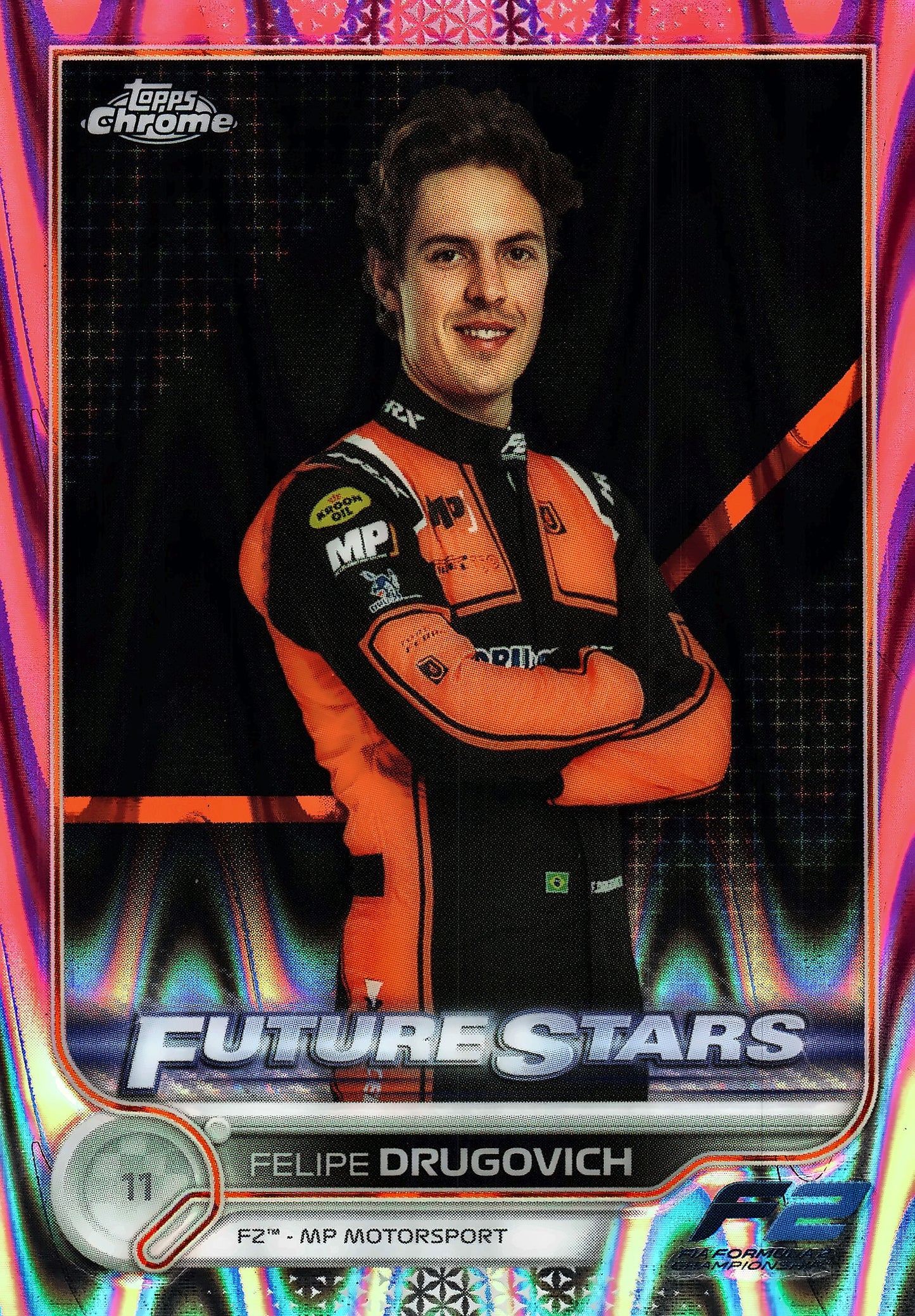 2022 Topps Chrome Formula 1 Felipe Drugovich Pink RayWave /75 #MP Motorsport