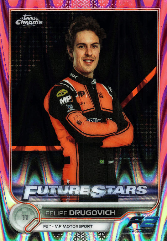 2022 Topps Chrome Formula 1 Felipe Drugovich Pink RayWave /75 #MP Motorsport