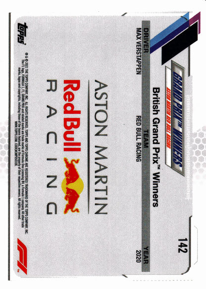 2021 Topps Chrome Sapphire Formula 1 Max Verstappen #142 Red Bull