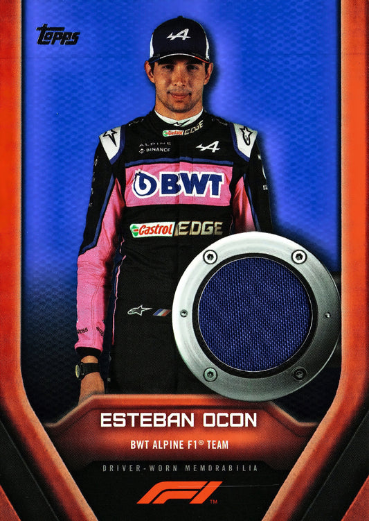 2022 Topps Formula 1 Relic Blue /99 Esteban Ocon #F1RL-EO Alpine