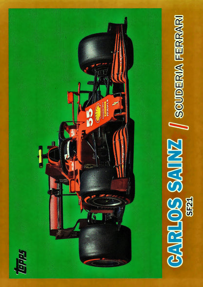 2021 Topps Formula 1 1961 Car Carlos Sainz Gold /50 #T61-CS Scuderia Ferrari