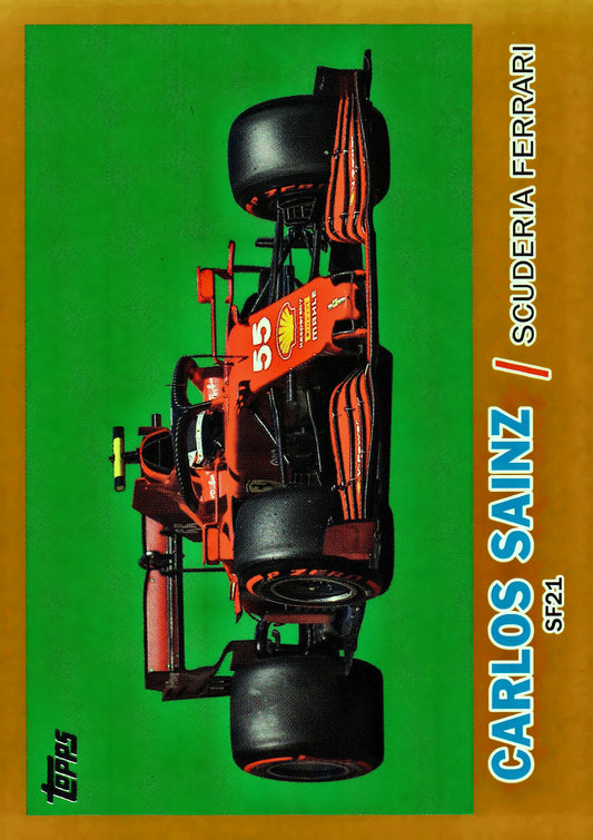 2021 Topps Formula 1 1961 Car Carlos Sainz Gold /50 #T61-CS Scuderia Ferrari