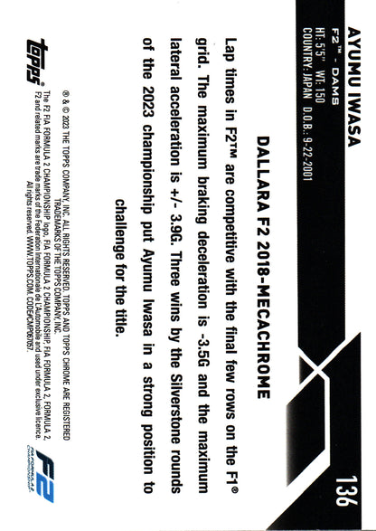 2023 Topps Chrome Formula 1 Purple /399 Iwasa #136 DAMS