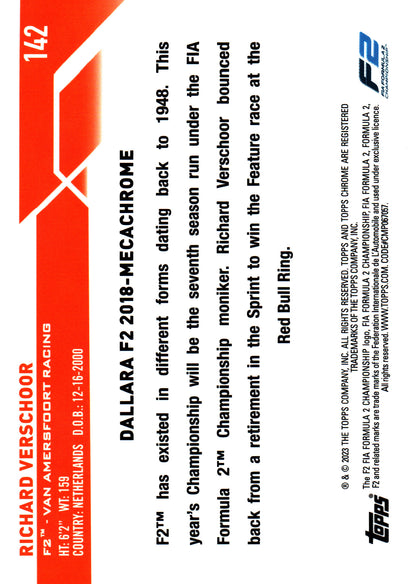 2023 Topps Chrome Formula 1 Green /99 Richard Verschoor #142 MP Motorsport