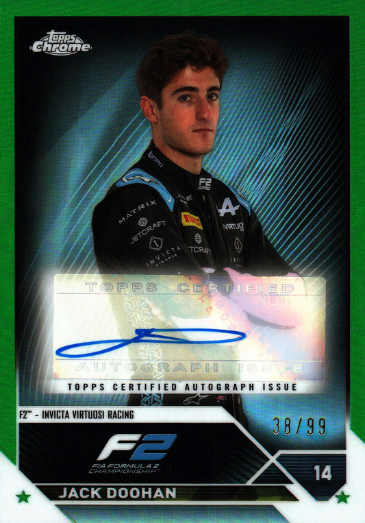 2023 Topps Chrome Formula 1 Green /99 Autograph Jack Doohan #CAC-JD Invicta