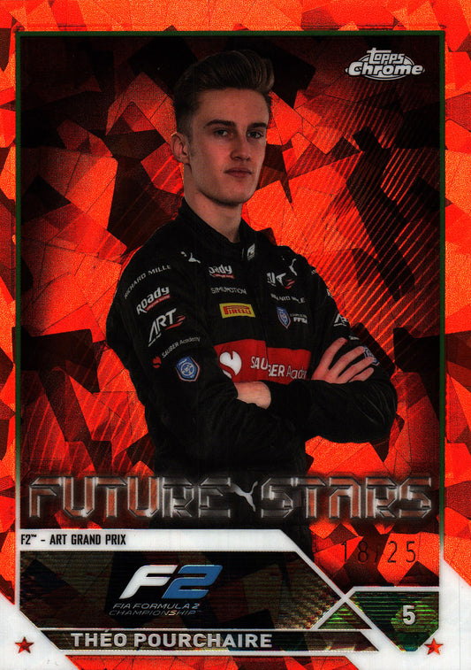 2023 Topps Chrome Sapphire Orange /25 Théo Pourchaire #78 ART Grand Prix
