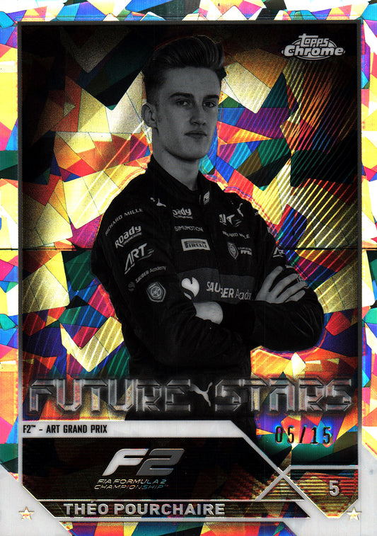 2023 Topps Chrome Sapphire Black And White /15 Théo Pourchaire #78 ART Grand Prix