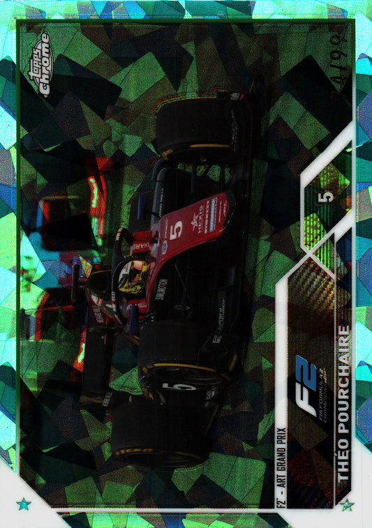 2023 Topps Chrome Sapphire Aqua /99 Théo Pourchaire #130 ART Grand Prix