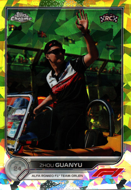 2022 Topps Chrome Sapphire Chartreuse /199 Guanyu Zhou RC #66 Alfa Romeo