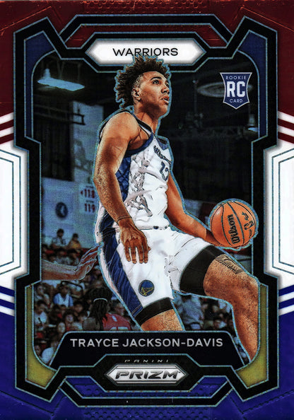 2023 Panini Prizm NBA Blue White Red Trayce Jackson-Davis RC #148 Golden State Warriors