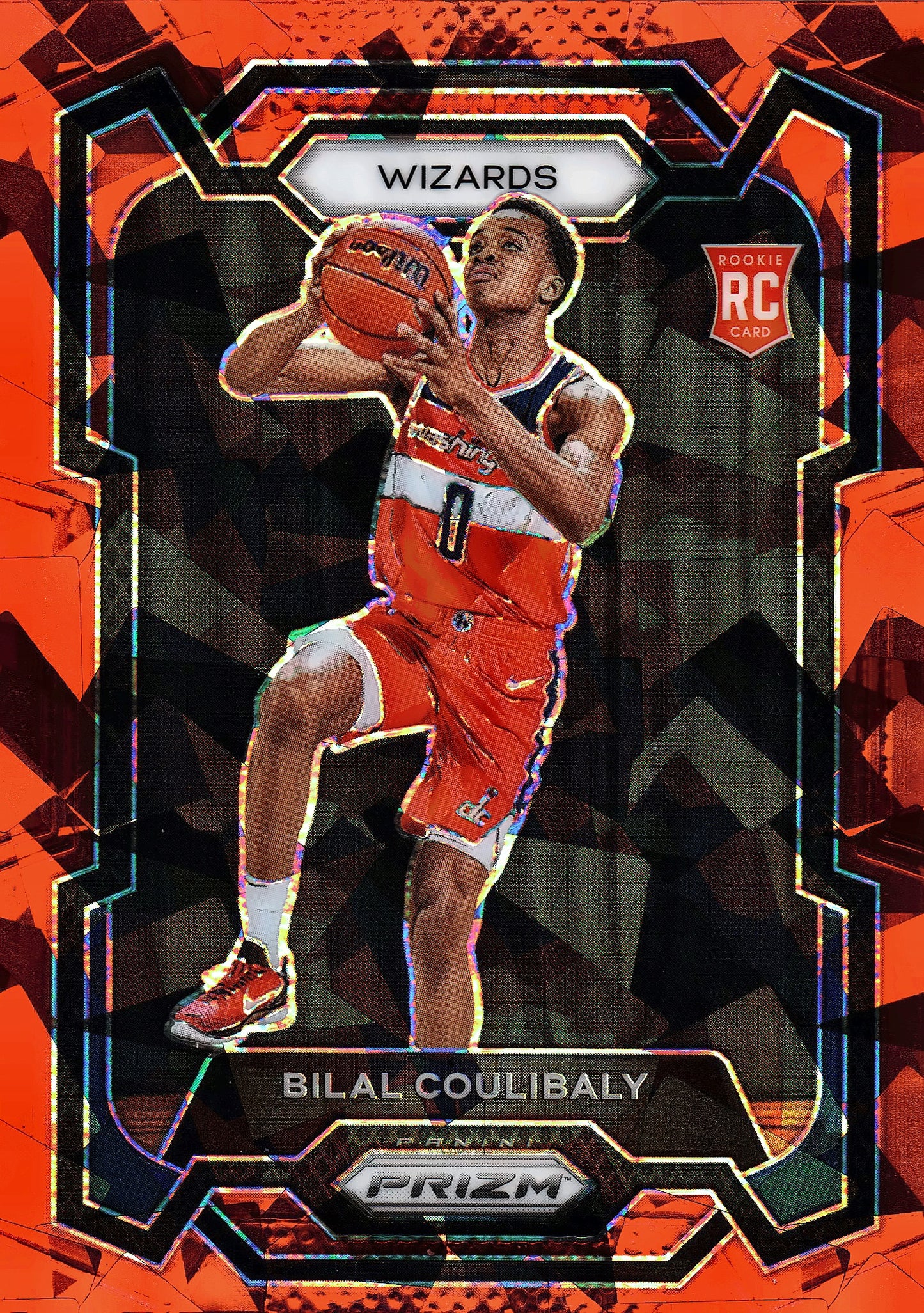 2023 Panini Prizm NBA Red Cracked Ice Bilal Coulibaly RC #153 Washington Wizards
