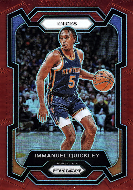 2023 Panini Prizm NBA True Red /299 Immanuel Quickley #33 New York Knicks