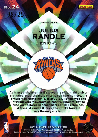2023 Panini Prizm NBA Kaleidoscopic mojo /25 Julius Randle # Knicks